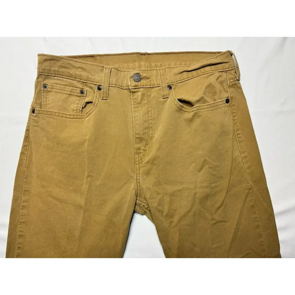 Levis 502 Men's Regular Fit Tapered‎ Leg Tan Denim Jeans - Size 32x27.5*